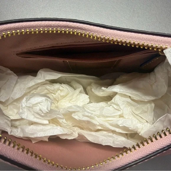 Coach Emily Shoulder Bag Signature Canvas Powder Pink CDW86 Floral Charm NWT - Picture 7 of 9